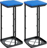 vidaXL Poubelle - 2 pièces - 60 L - PP - Noir et Bleu