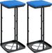vidaXL Poubelle - 2 pièces - 60 L - PP - Noir et Bleu