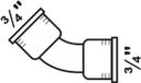 KIRCHHOFF coude 45°, galvanisé, 3/4" BI
