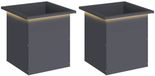 vidaXL Jardinière avec LED 2 pièces anthracite 40 x 40 x 40 cm acier