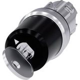 Siemens 3SU10505BF010AA0 3SU1050-5BF01-0AA0 Interrupteur à clé, Anneau frontal en métal, Noir brillant, 1 x 90°, déverrouillage par clé, 1 pièce(s)