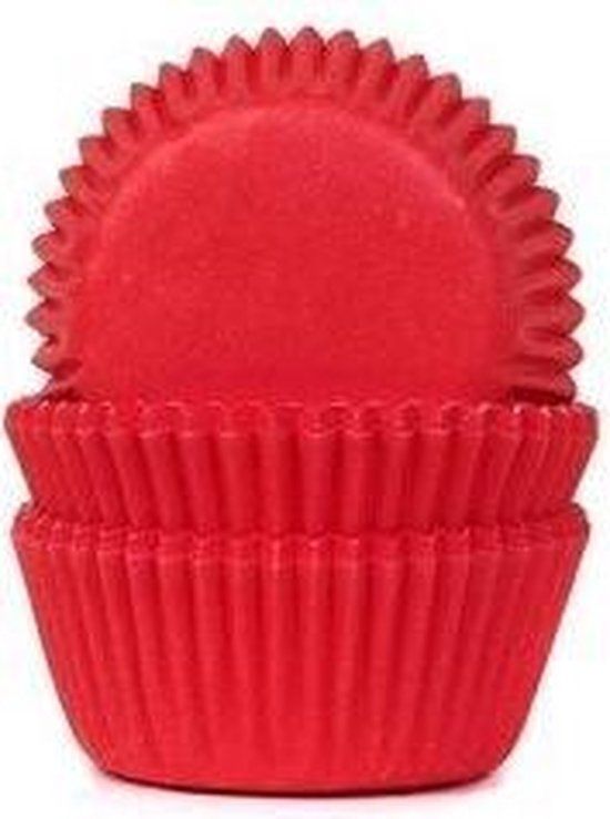 House of Marie Mini Cupcake Vormpjes - Red Velvet Rood - pk/60 - Baking Cups