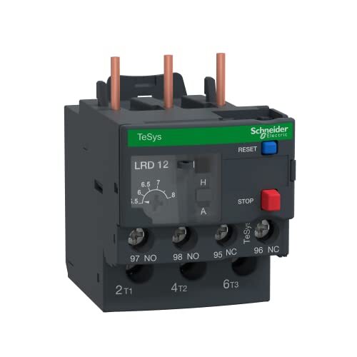 Schneider Electric TeSys LRD differentiële thermische overbelasting, 5,5-8 A instelbereik, klasse 10 A, motorbescherming, LRD12