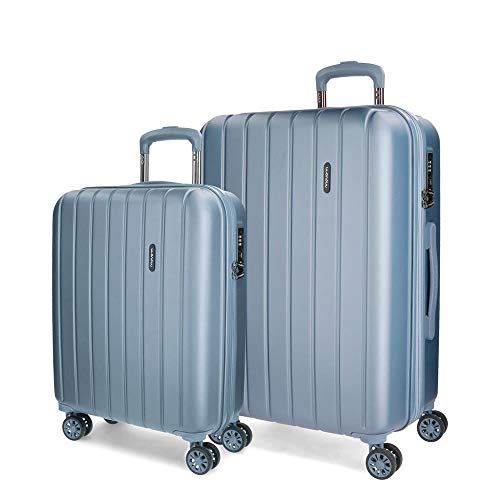 MOVOM Movon Wood koffer, Uitbreidbare set met 2 koffers, blauw