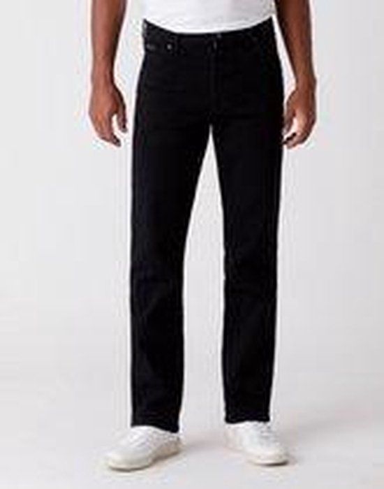 Wrangler Texas Str Heren Regular Fit Jeans Zwart - W42 X L36