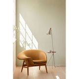 Warm Nordic Lampadaire Cone avec table, cachemire/teck, 144 cm