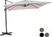 VONROC Premium Zweefparasol Pisogne 300x300m - Beige - Incl. beschermhoes
