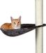 TRIXIE Hamac pour chat, accessoire pour arbres à chat, platine gris, peluche, Ø 40 cm, convient aux arbres à chat XL