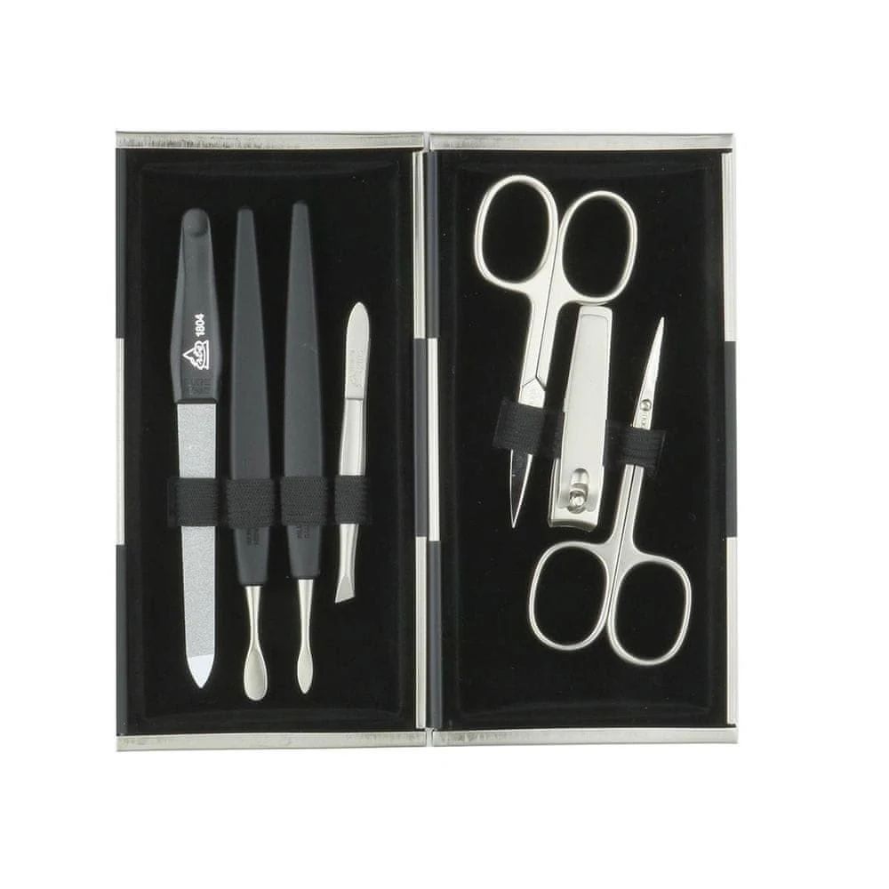 ERBE "Magic Box" Manicure Case - Silver Mat - 7 Pcs.