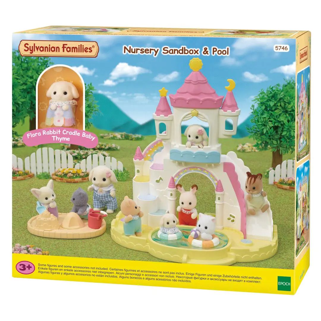 Sylvanian Families Baby Zandbak & Zwembad - Rabbit Figure Included - Indoor Play Set