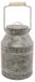 Chaks Melkbus plantenpot/bloempot - zink - grijs - binnen/buiten - D9 x H22 cm