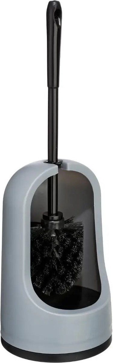 Eminza WC- / toiletborstel met houder grijs kunststof 40 cm
