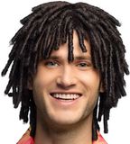 Boland Carnaval verkleed pruik voor heren - Ruud Gullit stijl van vroeger - zwart - dreadlocks