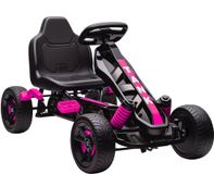 AIYAPLAY Pedal Go Kart - Kunststof, Metaal - 100L x 59B x 60,5H cm - Roze