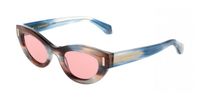 Ferragamo SF2062SE Striped sand blue 49/23/145 WOMAN Zonnebrillen