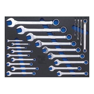 BGS Werkplaatswagen inzet 3/3: combisleutel en E-profielsleutel 22 delig