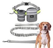 Edipets Hondenriem voor hardlopen, handsfree, elastisch, 144-192 cm, grijs