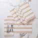Sets de table (lot de 6) en coton finement côtelé - Franca Beige Stripes