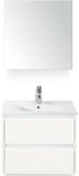 BES LED Dante Badmeubelset 60 cm - Wit Hoogglans - Keramische Wastafel Wit Enjoy met Spiegelkast