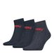 Levi's Heren Quartersokken Mid Cut Batwing Logo 3-Pack Denim