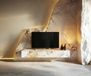 Cuor Lowboard 150 cm Keramik Minas Melange Weiß-Beige 1 Klappe 1 Schubfach schwebend