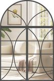 HOMCOM Wandspiegel - Gehard glas, metaal - 80 x 120 cm - Zwart