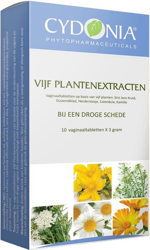 Cydonia Vijf Plantenextracten Vaginaalzetpillen - 10 stuks