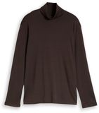 Tom Tailor - Trui met col en logoprint - Maat XXXL - Dark Chocolate Brown