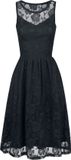 Gothicana by EMP Gothicana Zwarte mouwloze kanten jurk met bloempatroon en elastische tailleelastiek - Dames - 3XL