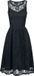 Gothicana by EMP Gothicana Zwarte mouwloze kanten jurk met bloempatroon en elastische tailleelastiek - Dames - 3XL