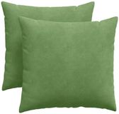 vidaXL - Zitkussens - 2 stuks - Lichtgroen - 45 x 45 cm - Corduroy stof