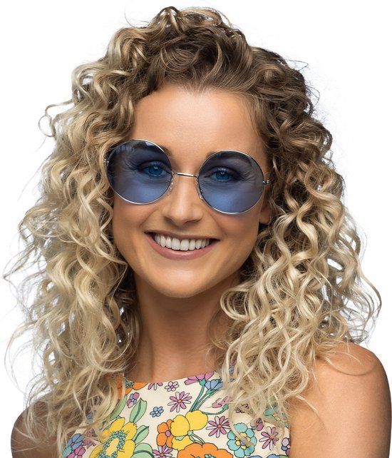 Boland - Partybril Hippie XL blauw