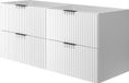 3xE living Armoire de salle de bain, blanc avec poignées noires, 120 x 57 x 46 cm