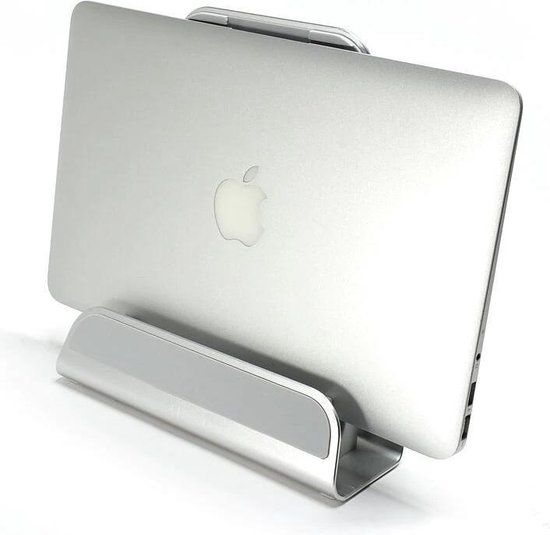 QUVIO Laptophouder met opbergfunctie - Aluminium - Grijs - 11-16 Inch