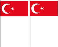 Merkloos / Sans marque Suthor Papierverarbeitung Gmbh & Co Kg Zwaaivlaggetjes Turkije - 100x - papier - 12x24 cm - vlag op stokje - feest