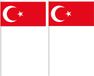 Merkloos / Sans marque Suthor Papierverarbeitung Gmbh & Co Kg Zwaaivlaggetjes Turkije - 100x - papier - 12x24 cm - vlag op stokje - feest