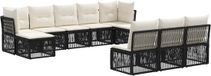 vidaXL - Banc de jardin - Set - 10 - pièces - Noir - poly - rotin