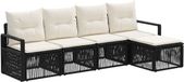 vidaXL Tuinbank Set Zwart Polyrattan