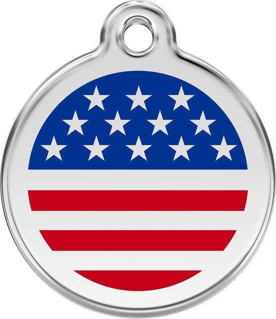 Red Dingo Hondenpenning 30 mm USA Amerika Amerikaanse vlag