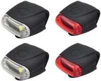 Benson set de phares de vélo à LED - 2x - rouge / blanc - silicone - étanche - 12 puces