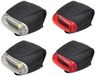 Benson set de phares de vélo à LED - 2x - rouge / blanc - silicone - étanche - 12 puces