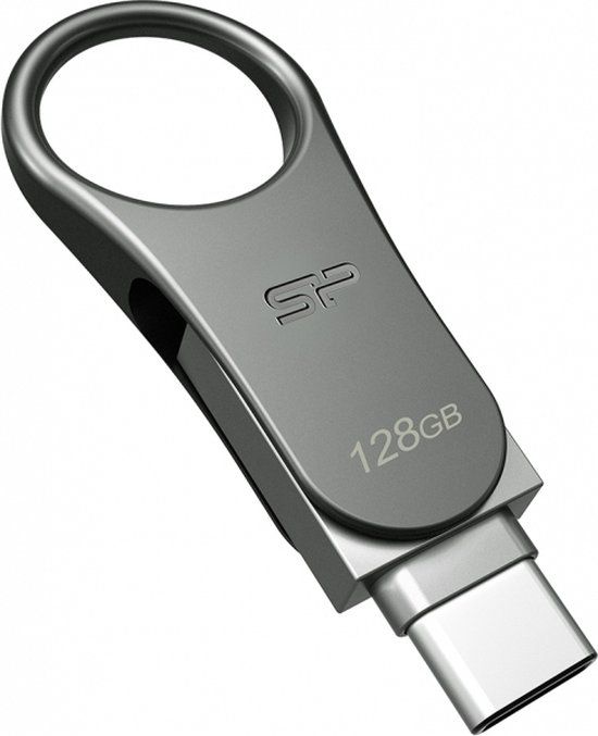 Silicon Power Mobile C80 USB-stick - 128GB - Grijs