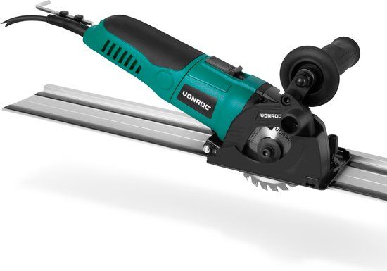 VONROC Mini cirkelzaag / invalzaag 500W - Ø85mm - Met geleiderail - Incl. 3 zaagbladen