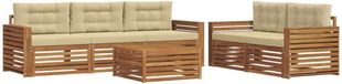 vidaXL Acacia Hout Loungeset Bank Natuurlijk en Beige