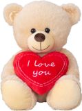 mel-o-design Iko-Import Klaus Otte Gmbh Teddy beer knuffel van zachte pluche - met liefdes hartje - 30 cm - zittend - Valentijn/bruiloft/liefde knuffelbeer