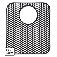 Bodo Gootsteenmat Siliconen Zwart Met Gat - 34 x 29 cm