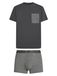 Karl Lagerfeld Pyjama kort 'Ikon' donkergrijs / wit