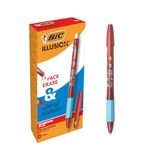 BIC Illusion, Clip, Stick balpen, Navulbaar, Rood, 12 stuk(s), Medium