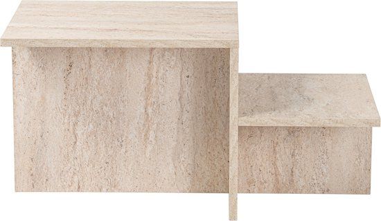 Dimehouse Salontafel Beige Marmerlook Melamine Eterna - 40x80x40 cm - Rechthoek