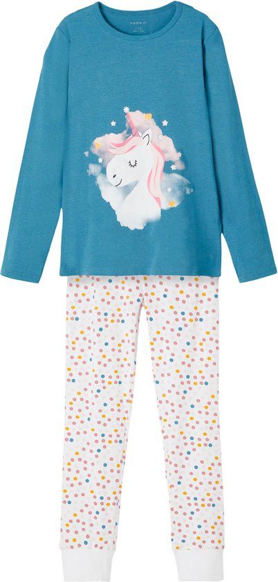 NAME IT NKFNIGHTSET REAL TEAL UNICORN NOOS Meisjes - Maat 86/92 - Real Teal (blauw)